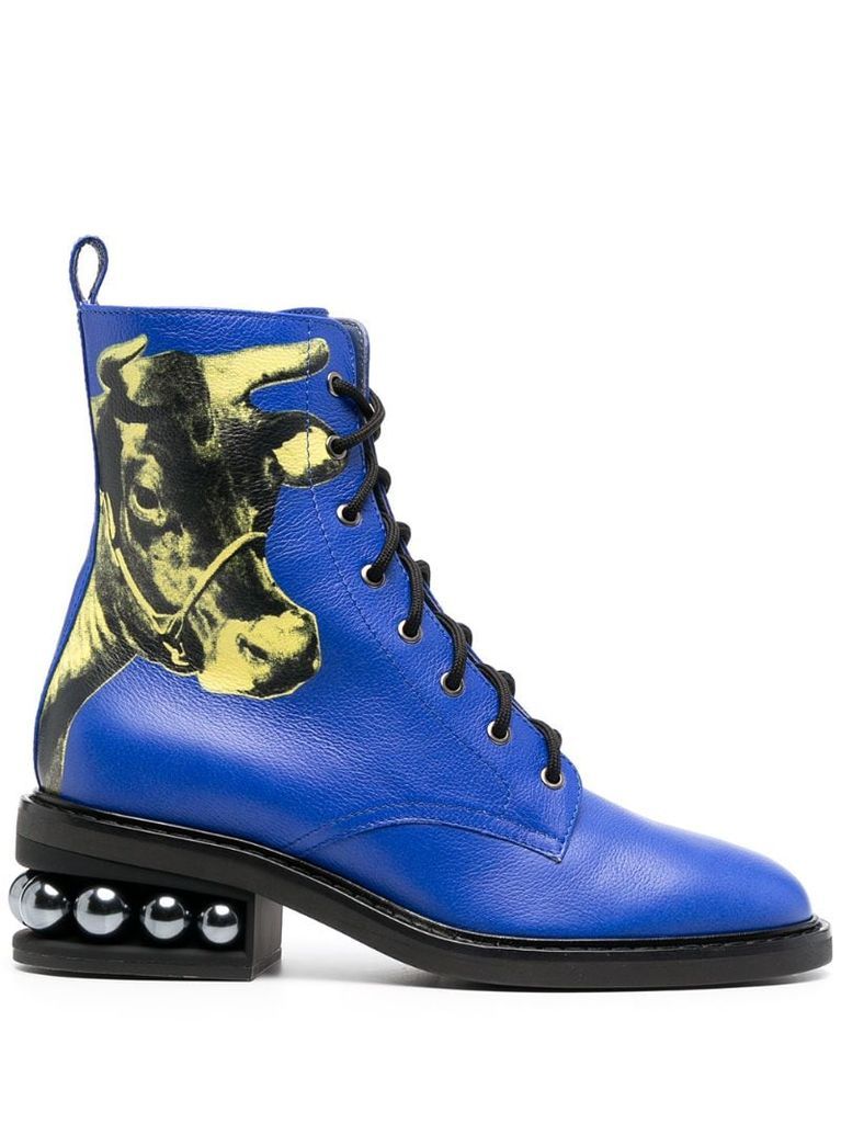 x Andy Warhol CASATI Pop Art combat boots