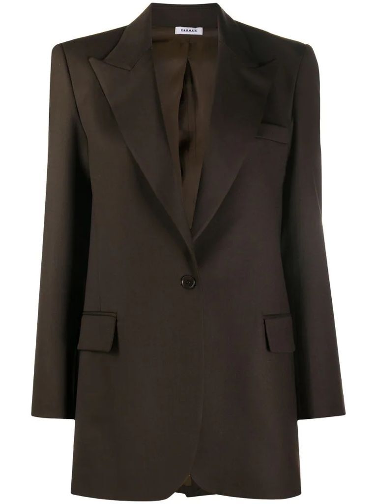 peak lapel single-breasted blazer