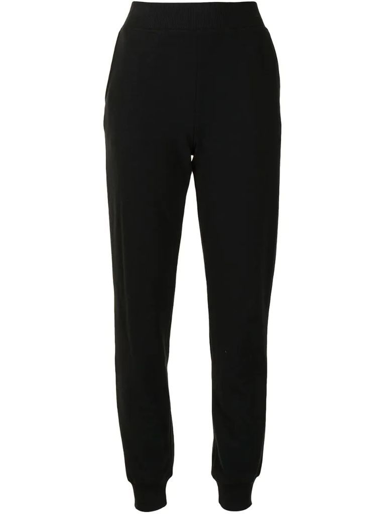 high-waisted track trousers
