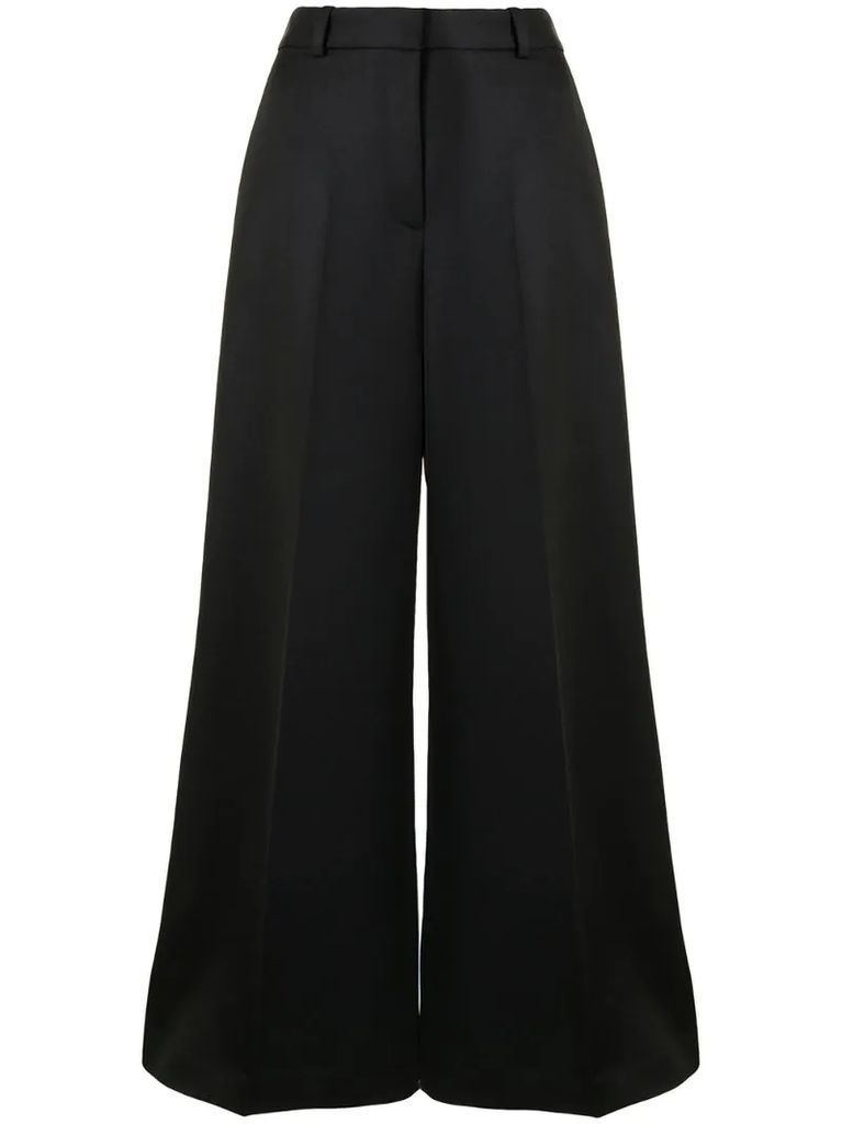 mid-rise wide-leg trousers
