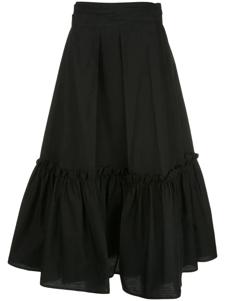 flared midi skirt