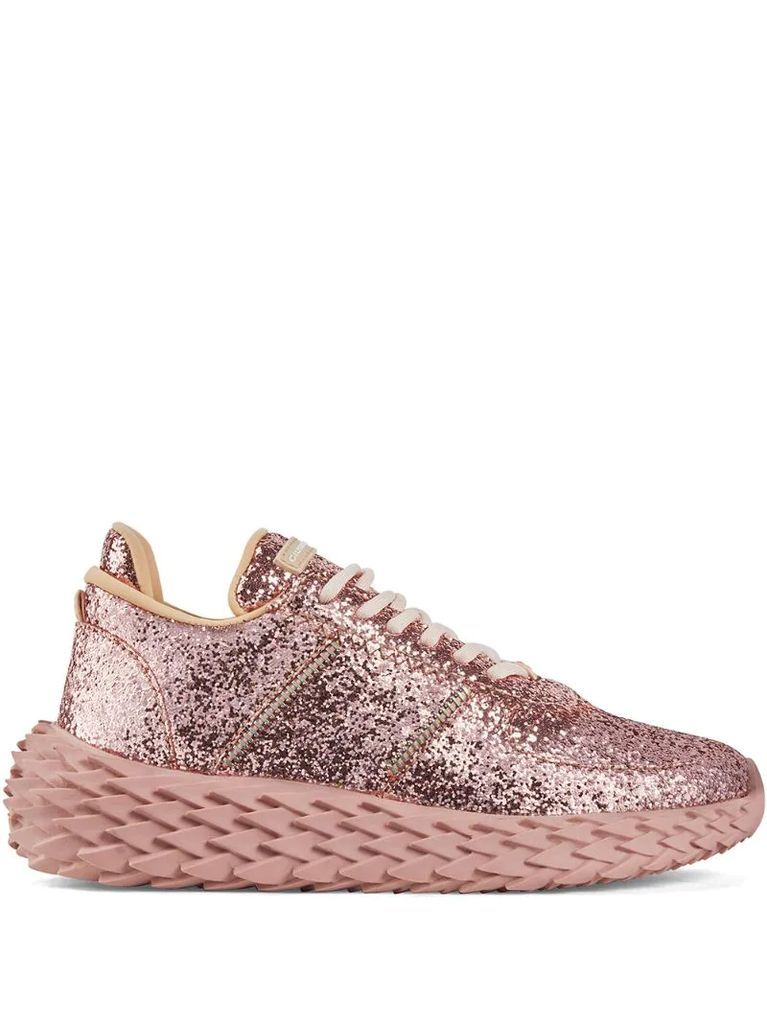 glitter-embellished low-top sneakers