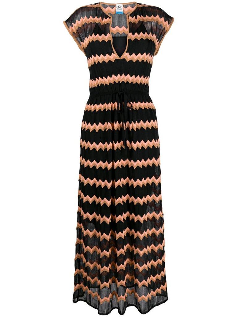zig-zag patterned maxi dress