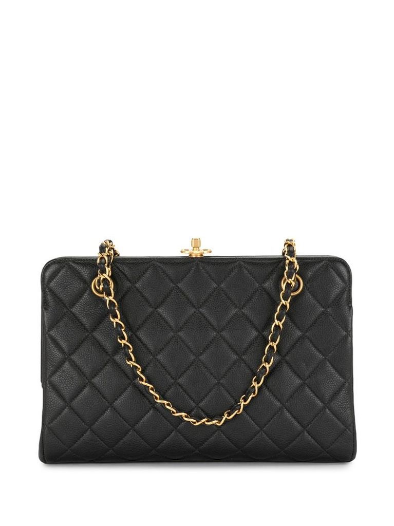 1997 diamond quilted chain tote bag