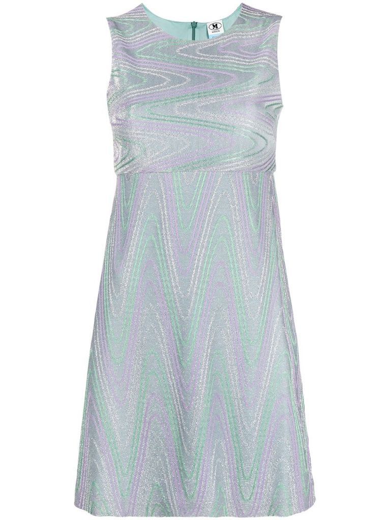 zigzag-print sleeveless short dress