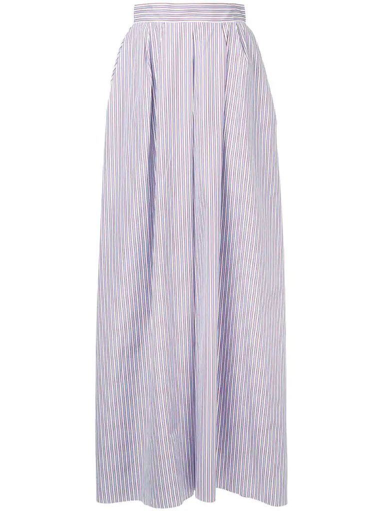 long striped skirt