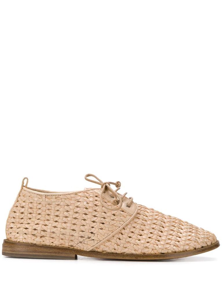 woven straw shoes