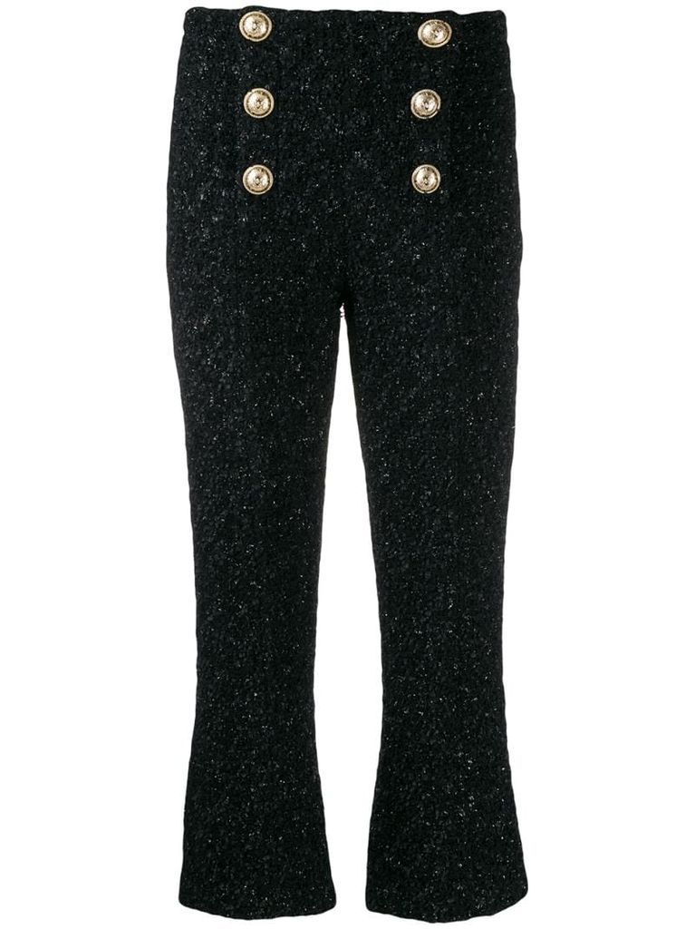 tweed cropped trousers