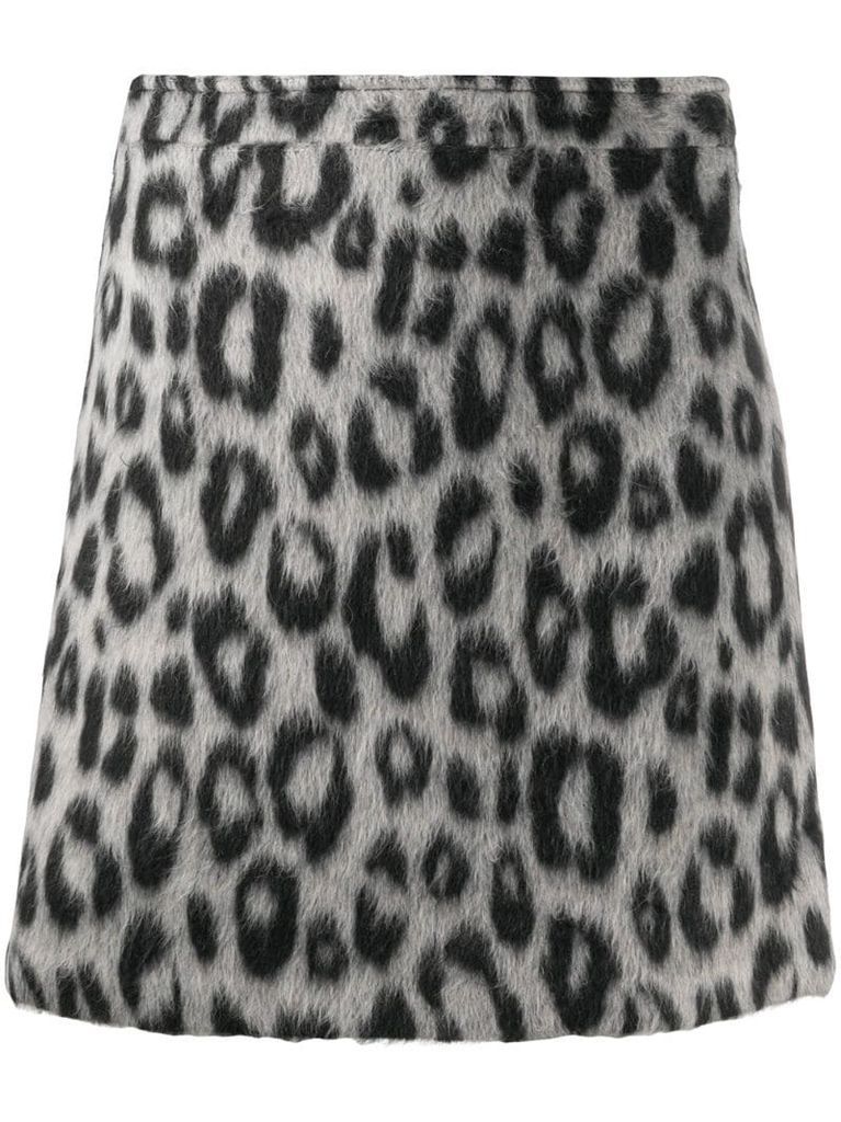 snow leopard felt mini skirt