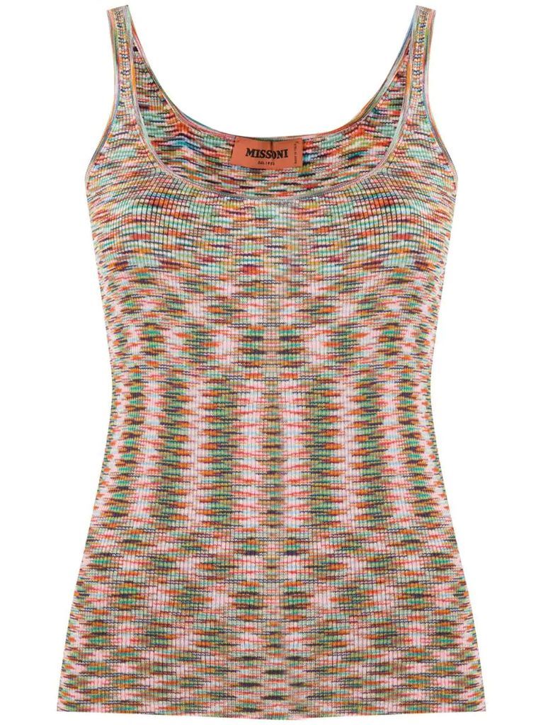abstract knit vest top