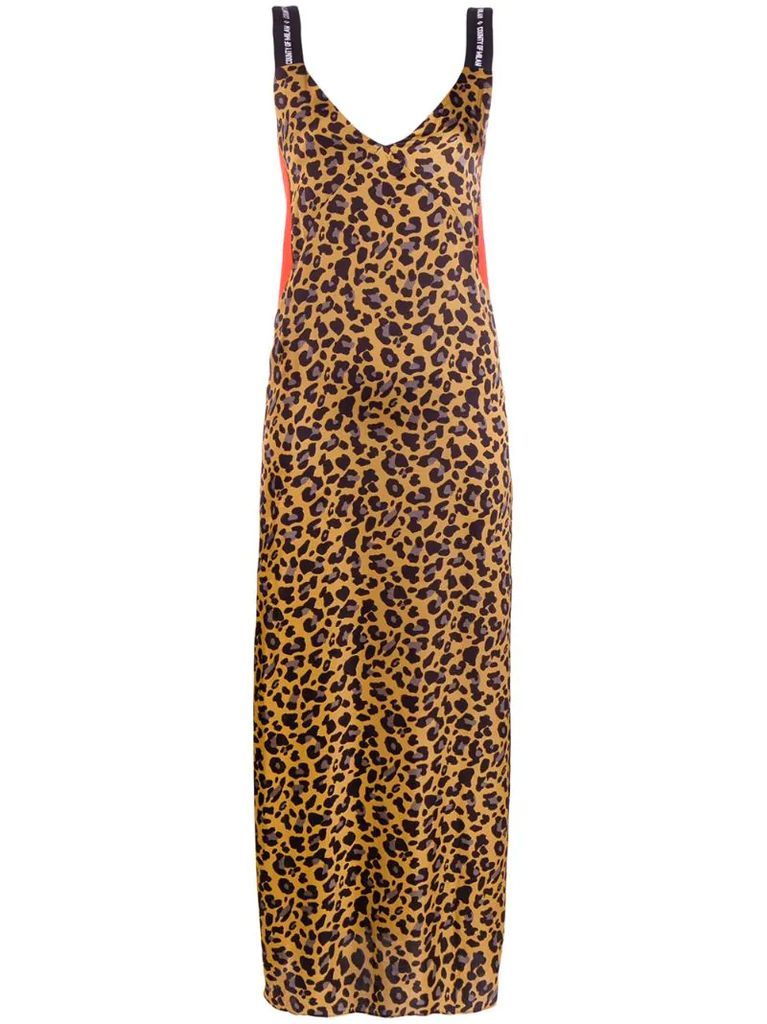 leopard-print slip dress