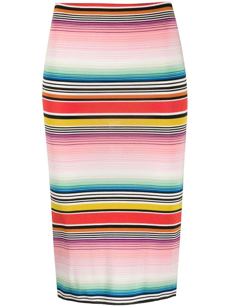 stripe fitted skirt