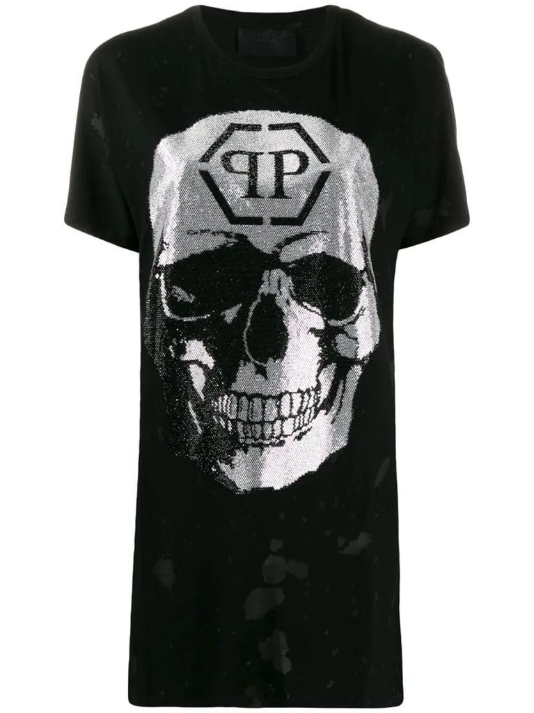 destroyed skull T-shirt