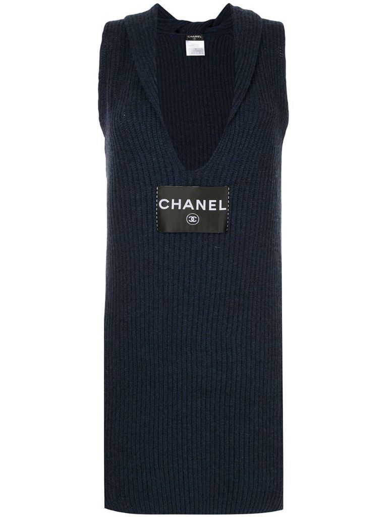 logo knitted fitted dress