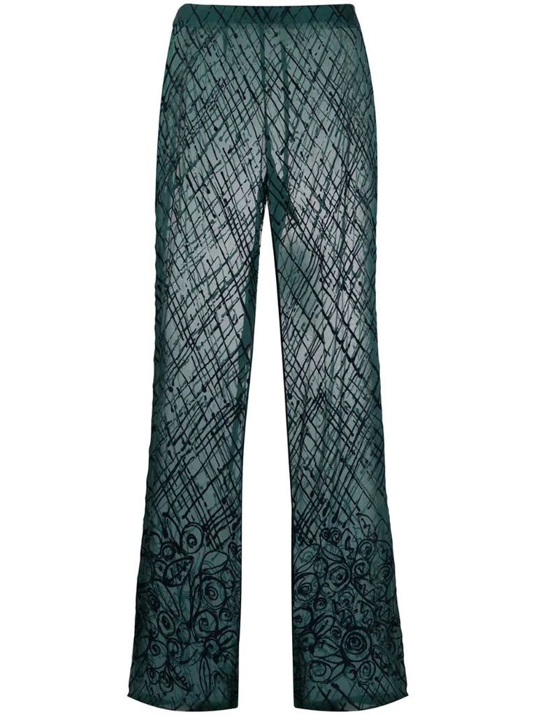 1990s scribble print trousers