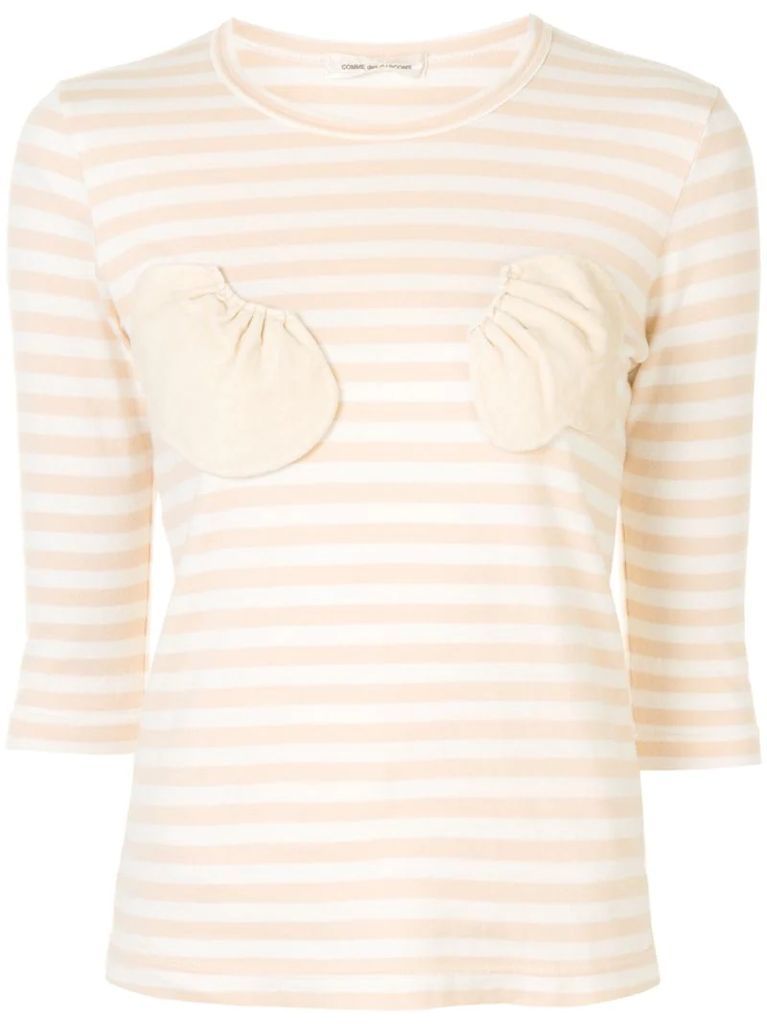 shell appliqués striped top