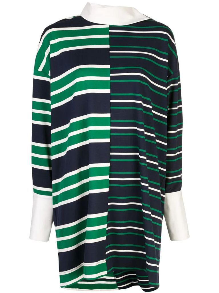 striped shifted rugby dress