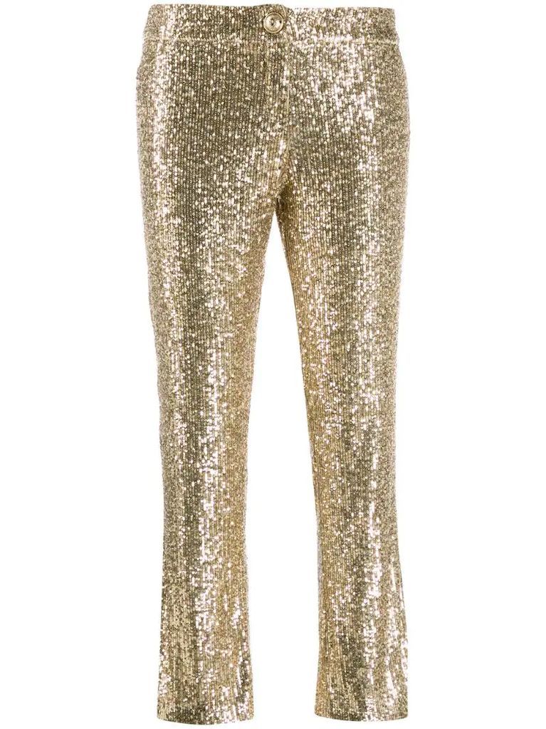 sequin-embellished trousers