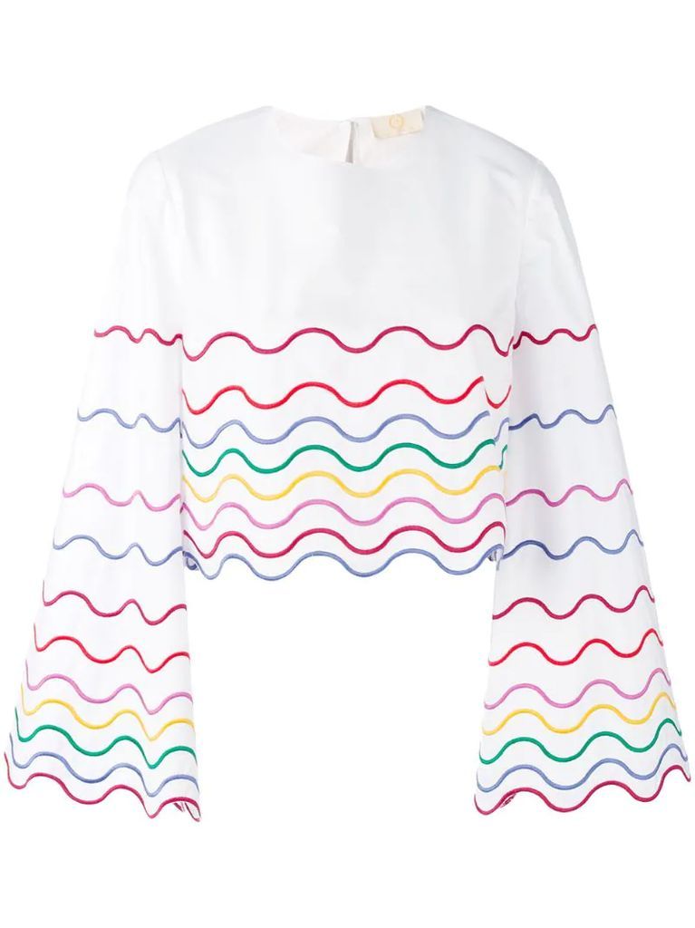 wave patterned blouse