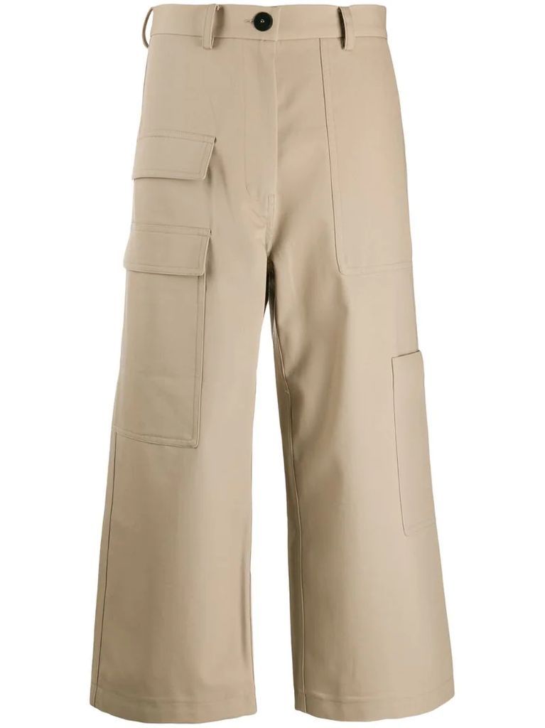 cropped wide leg trousers