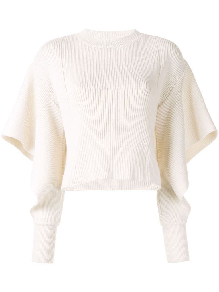 cut-out sleeve knitted jumper