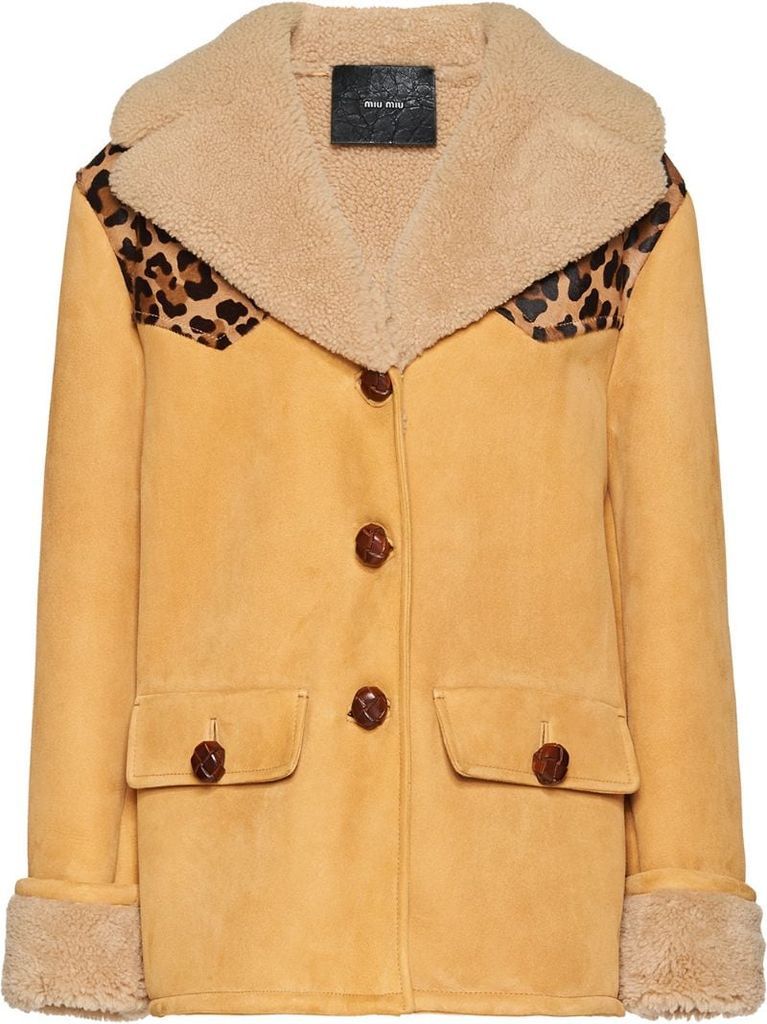 shearling leopard-print jacket
