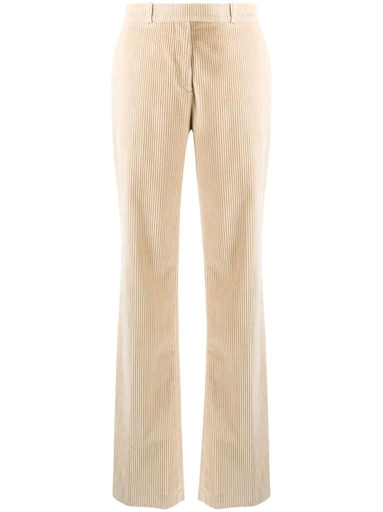 ribbed bootcut trousers