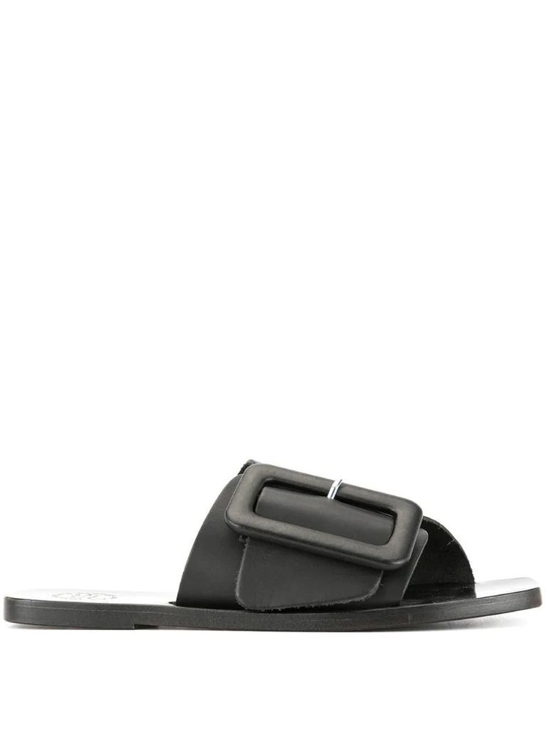 leather buckle sandals