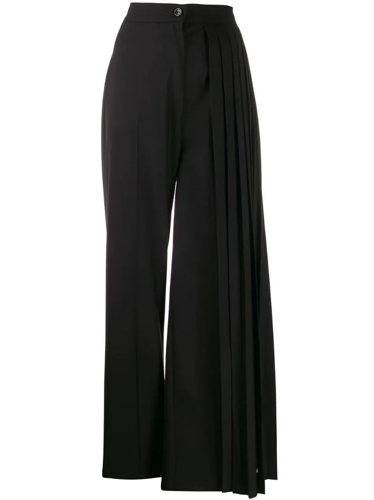 pleated side trousers