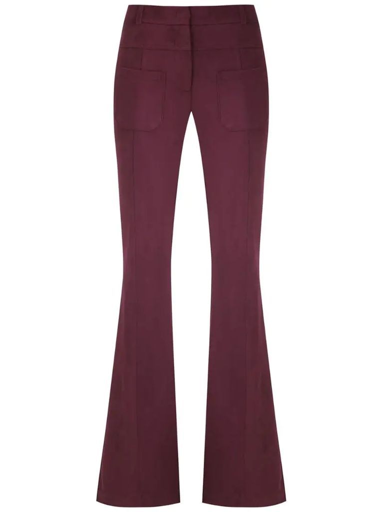 slim fit flared trousers