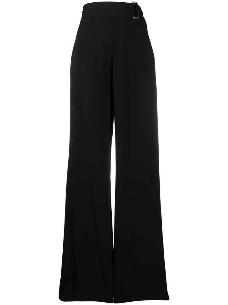 cutout-back flared trousers