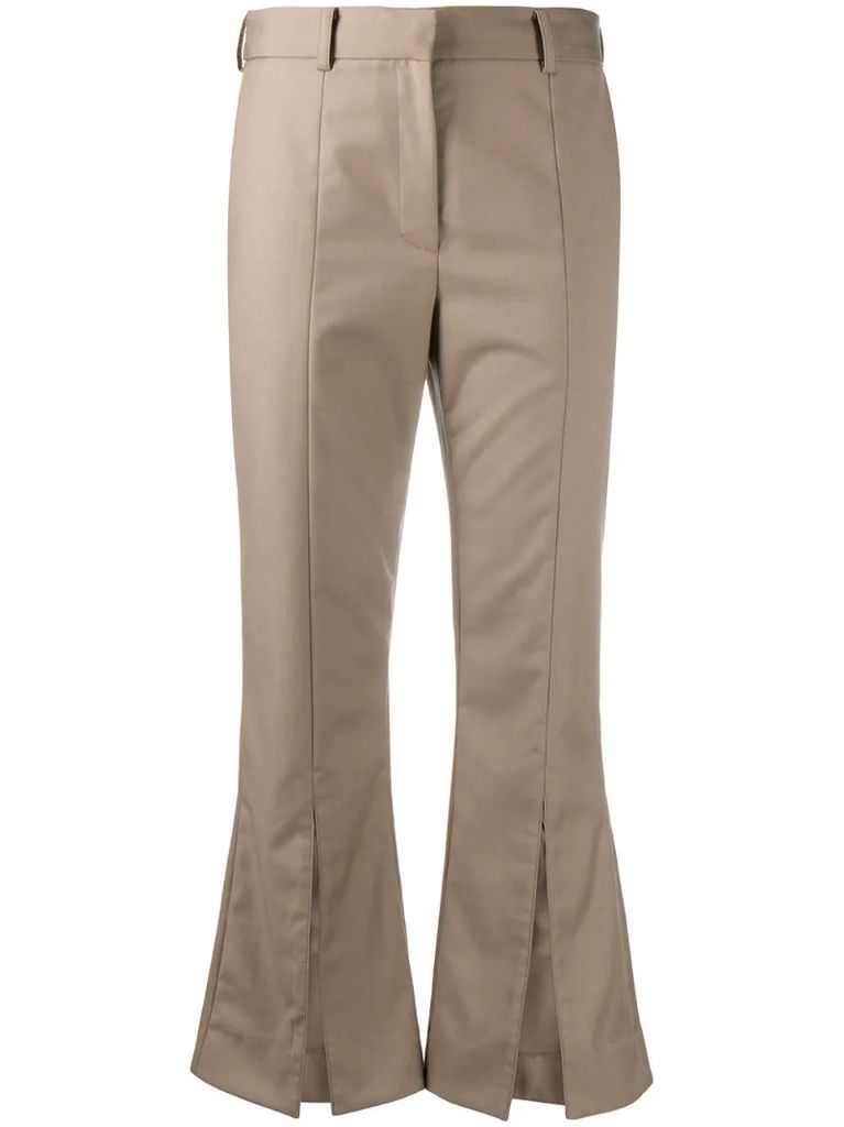front slits cropped trousers