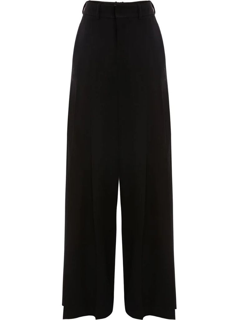stitched-pleat trousers