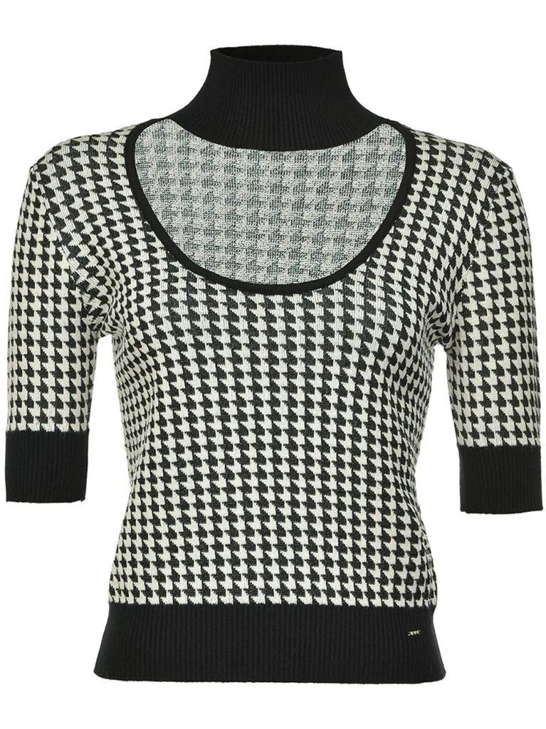 houndstooth knitted top