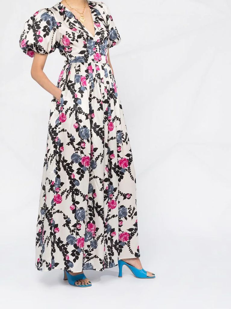 persephone puff sleeve floral dress