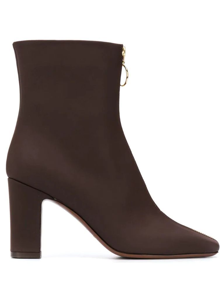zip-up ankle boots