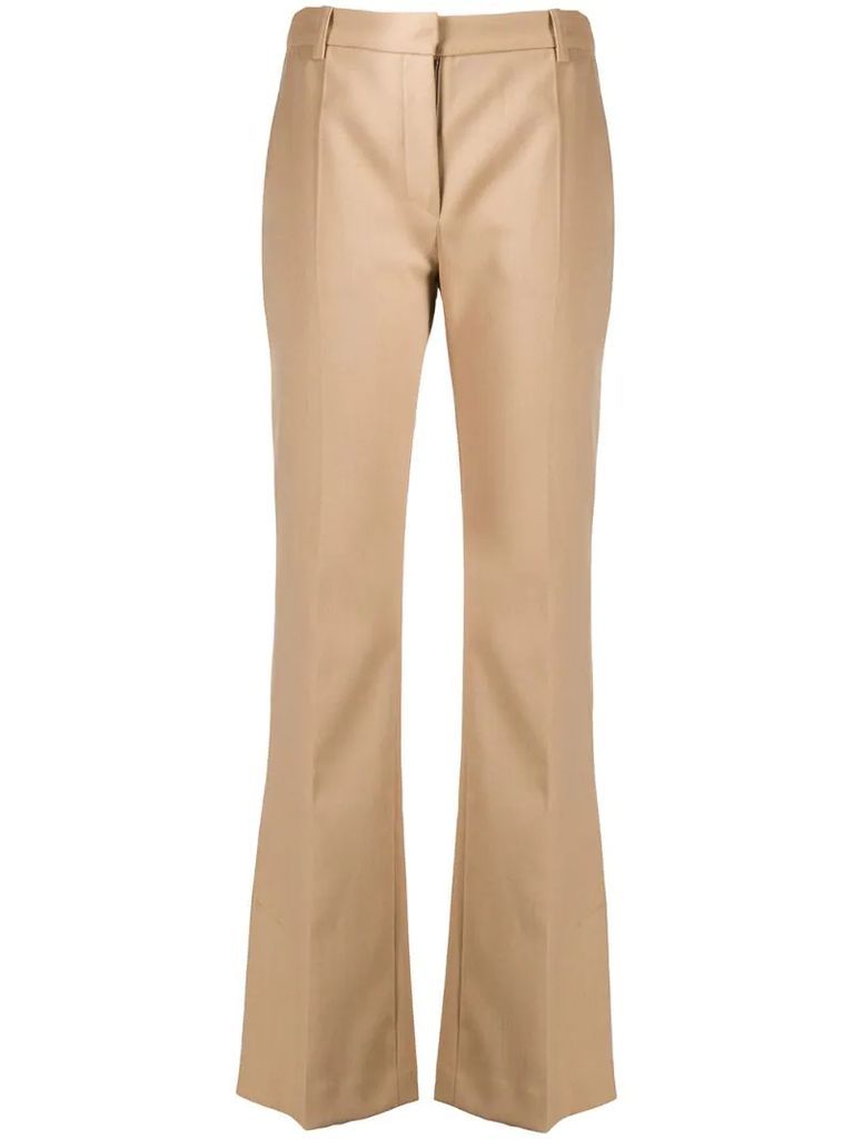 mid-rise flared trousers