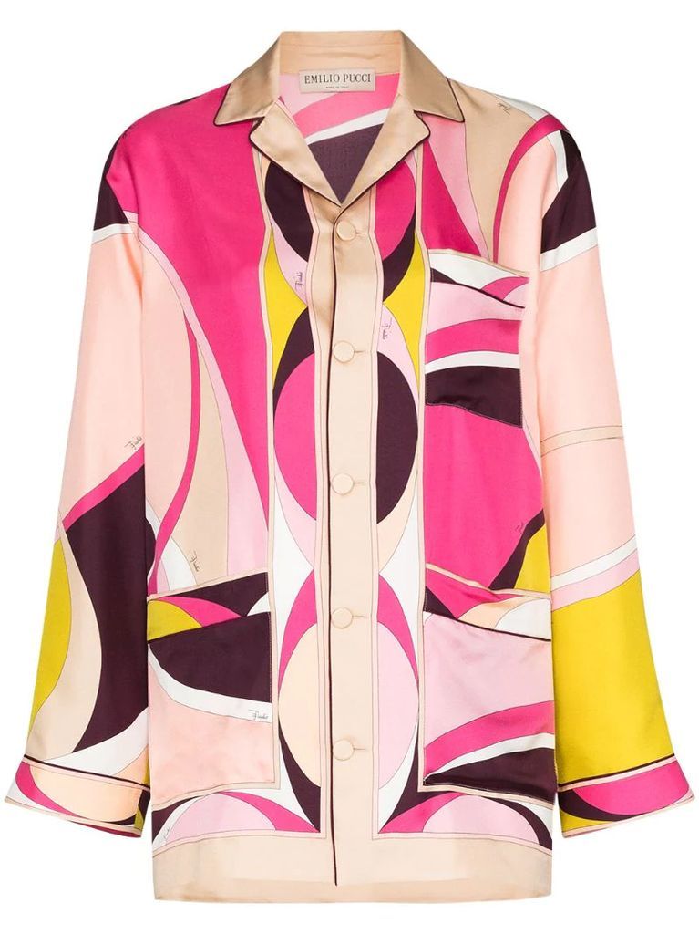 x Browns 50 abstract-print silk shirt