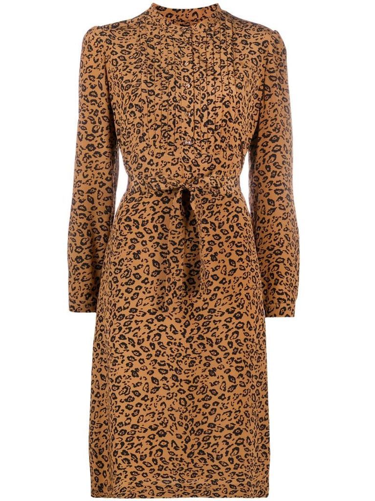 leopard-print A-line dress