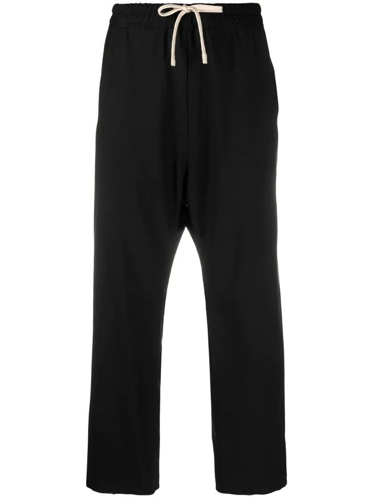 cropped drawstring waist trousers