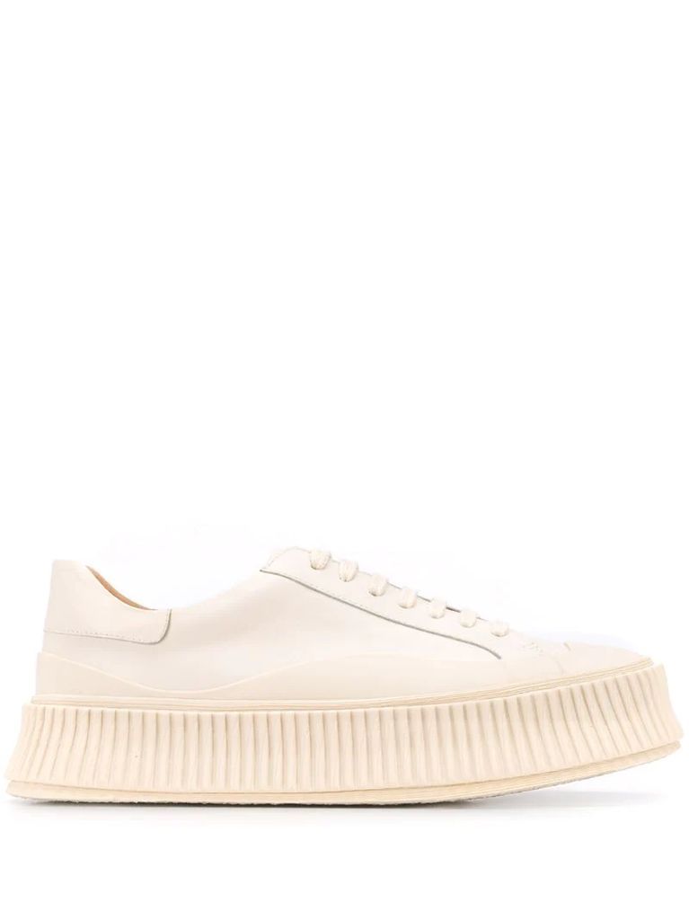 ribbed sole low-top trainers