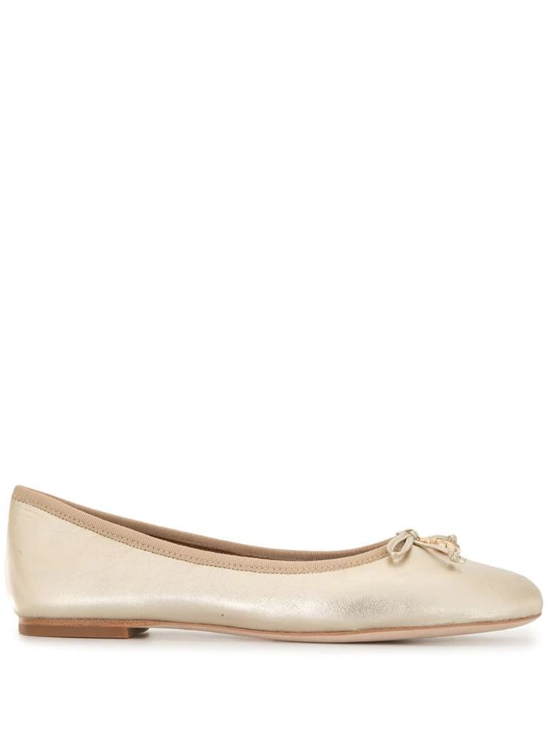 leather charm ballet flats