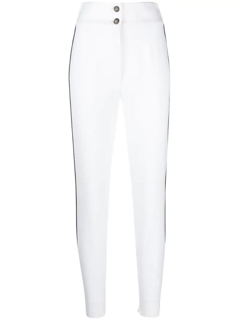 side stripe high-waisted trousers