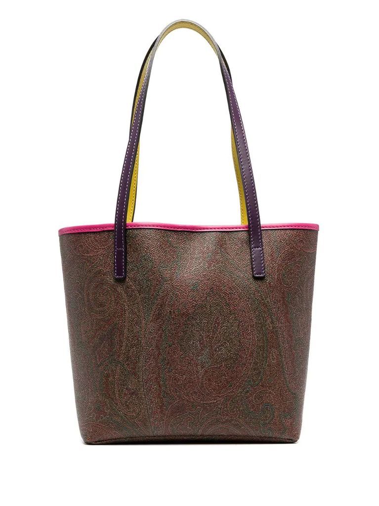 paisley-print tote bag