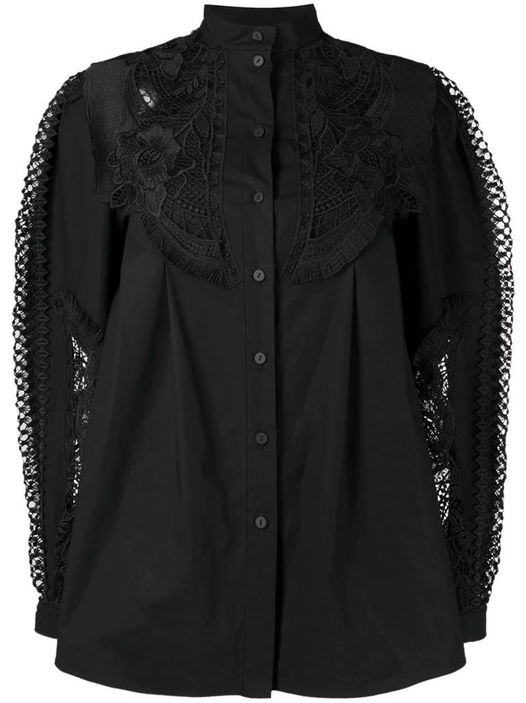 lace embroidered shirt
