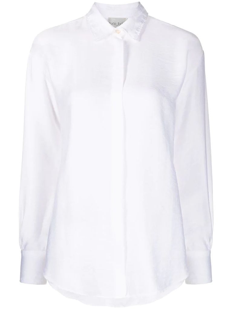 long-sleeved draped shirt