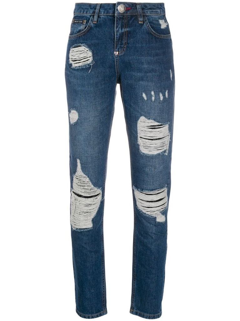 Statement mid-rise slim jeans