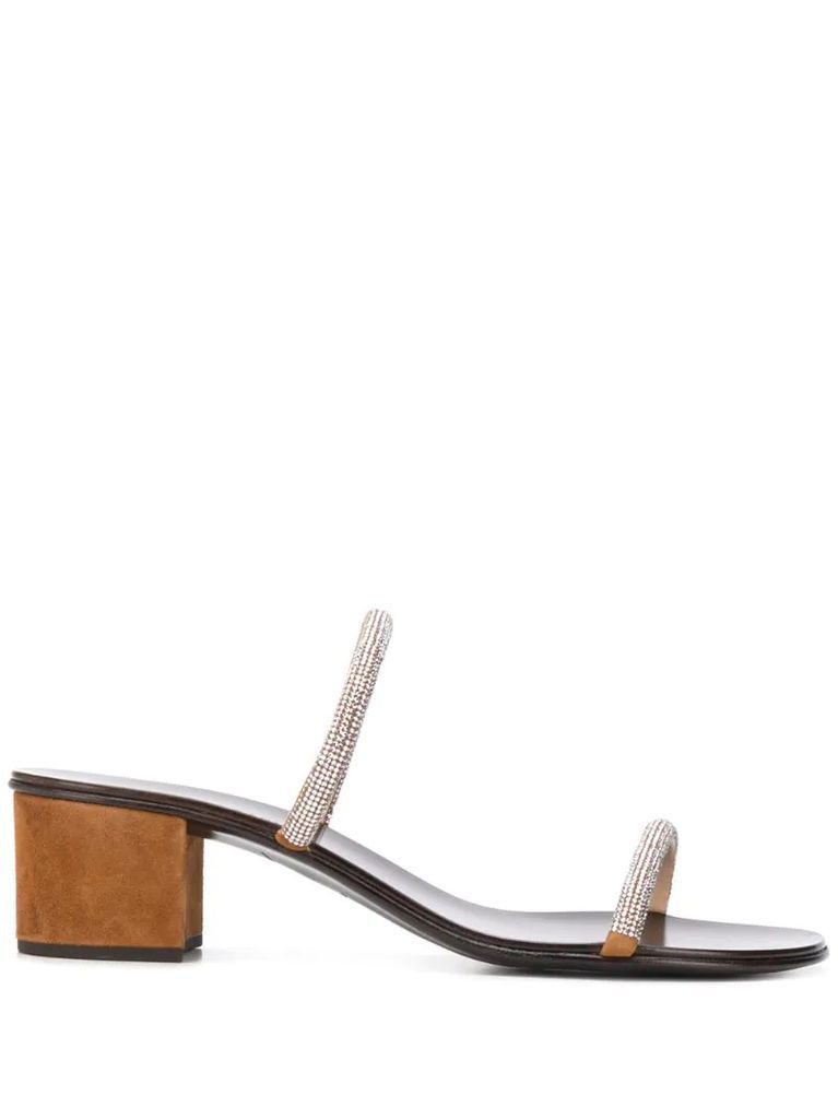 studded strap block heel sandals