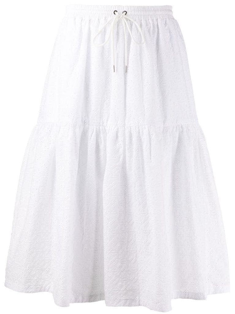 broderie anglaise tiered skirt