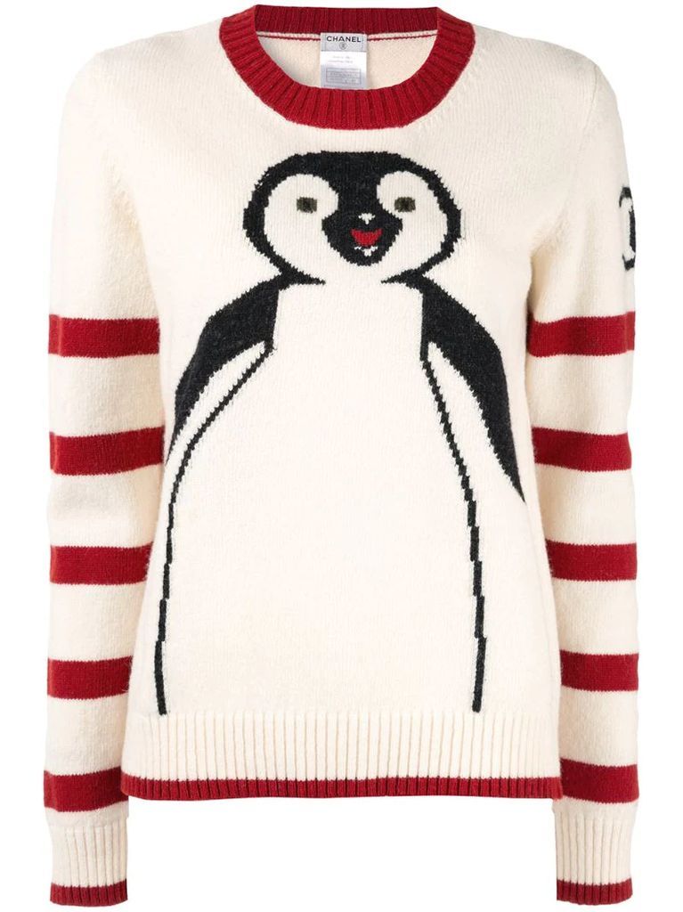 long sleeve penguin knit sweater